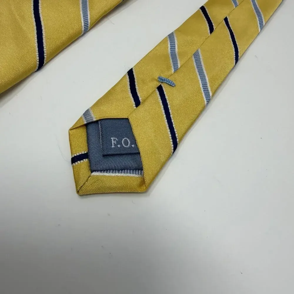 Vintage Forsyth Yellow Striped Silk Tie Hand Sewn